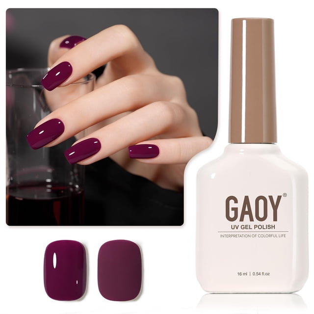 Esmalte de uñas GAOY Purple Gel, 16 ml, remoja y cura con luz UV