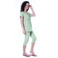 thumbnail image 4 of Moomaya Ensemble de Nuit pour Femmes Capri Coton 2 Pcs Chemises de Nuit, 4 of 6