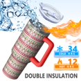 thumbnail image 5 of White Christmas Folk Pattern Tumbler with Handle and Lid,40oz Double Wall Vacuum Insulated Tumbler,Cups Gift for Women and Men, 5 of 7