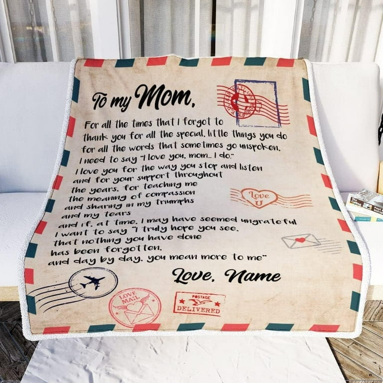 Custom Personalized Letter Blanket – 40x60 Inch Flannel Throw With Your Message, Perfect For Mothers Day, Christmas, Birthdays