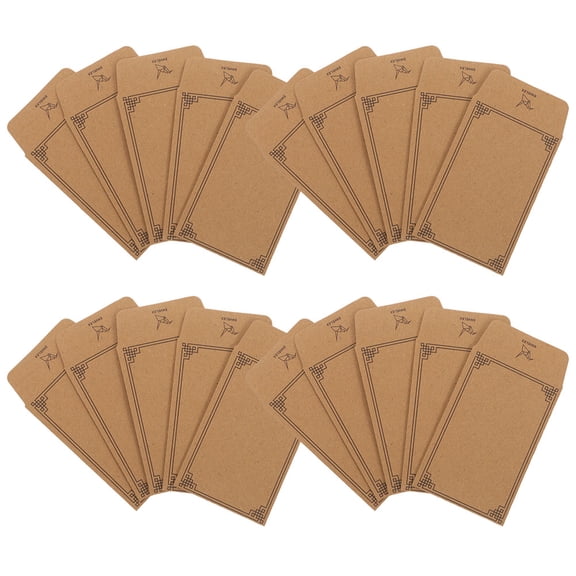 Masteelf 50-Pack Kraft Paper Envelopes Self-Sealing Small Storage Bags for Money, Cards, , Cash, Budgeting and Organization