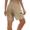 thumbnail image 6 of Shorts for Women Trendy,Women's Hiking Cargo Shorts Zipper Pockets Soft High Waisted Quick Dry Long Shorts for Women Golf Athletic Summer, 6 of 8
