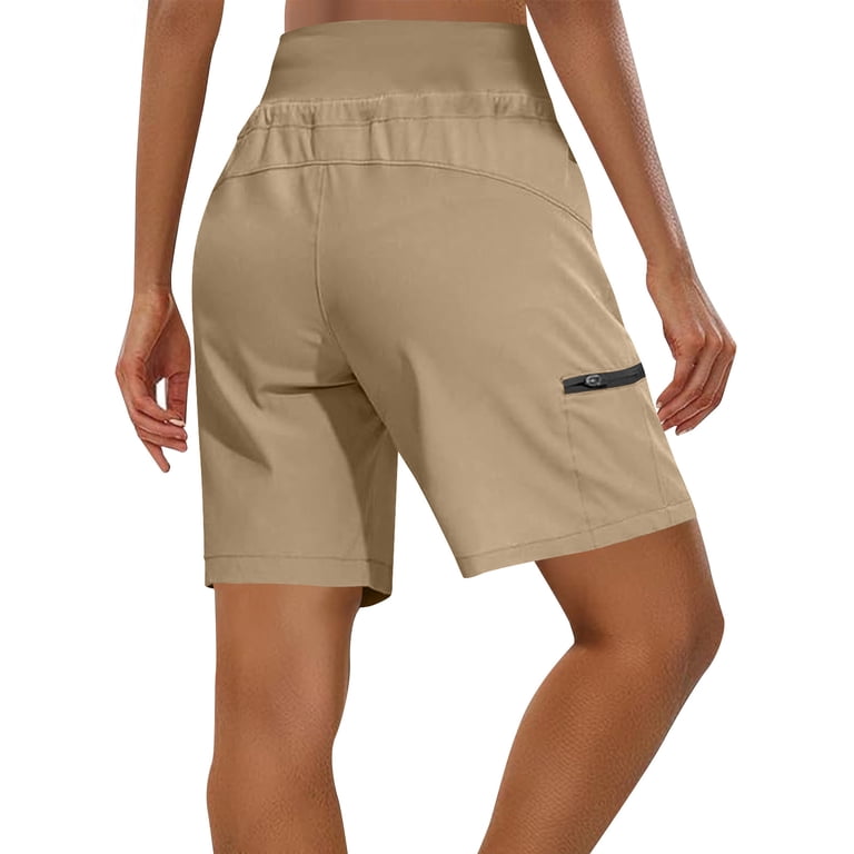 Tsesme Women's Hiking Shorts with Pockets High Elastic Waisted