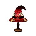 thumbnail image 2 of WWC Halloween Witch Hat Lamp, Handcrafted Vintage Stained Glass Night Light with Ghost Accents, Glow-in-The-Dark Halloween Decor for Bedroom Party, 2 of 6
