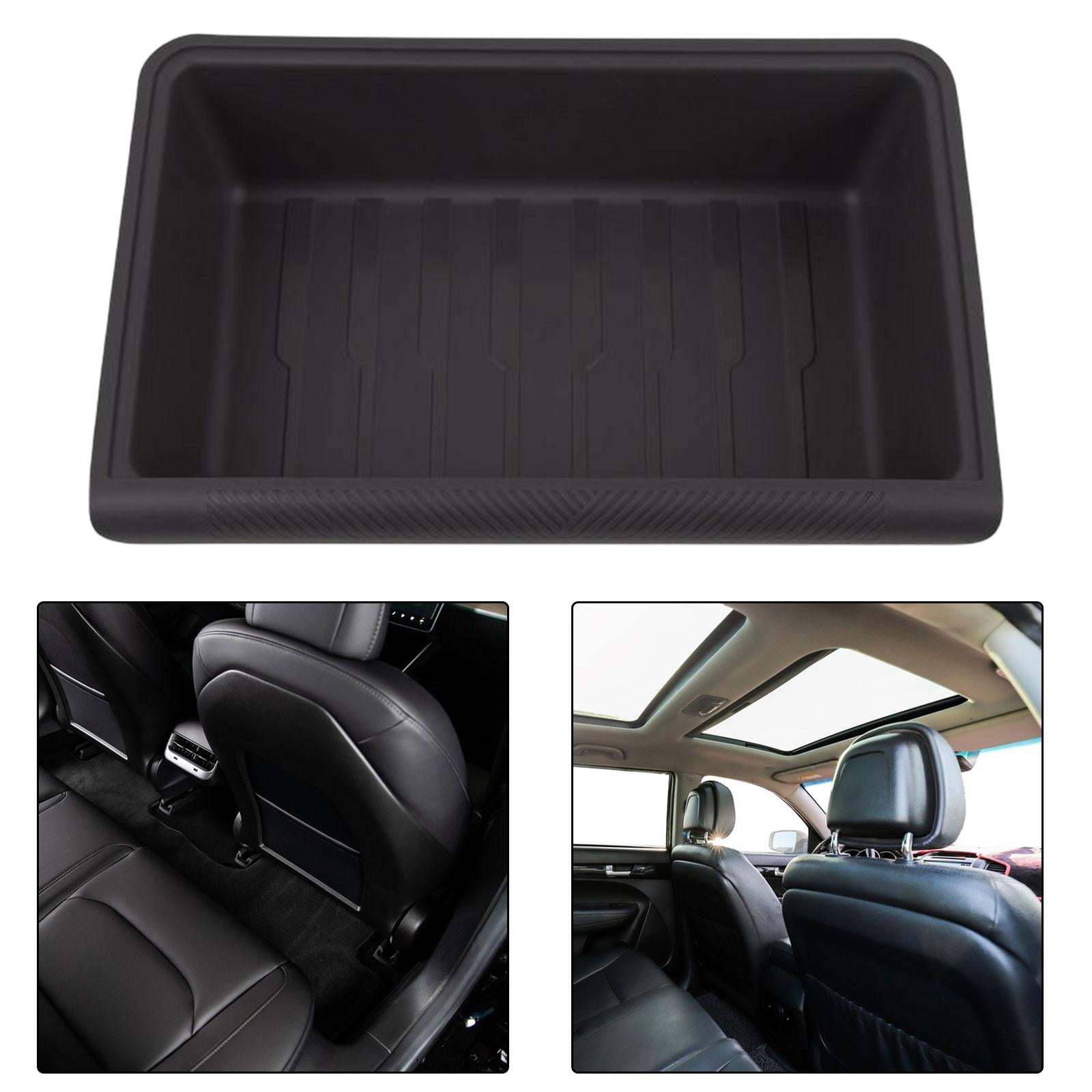 Ronyme Caja de almacenamiento debajo del asiento del vehículo, soporte, bandeja de almacenamiento oculta debajo del asiento para, accesorio, 2 piezas