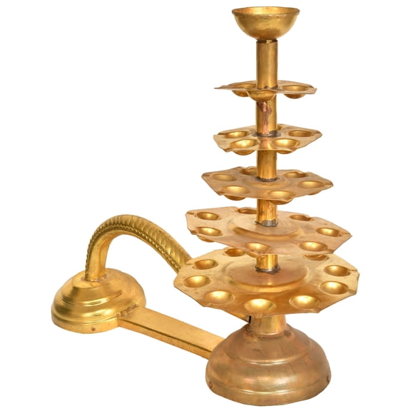 19" Large Size Handheld Aarti Lamp in Brass | Handmade | Made in India