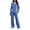 Sky Blue, variant on Inleife Women Color Block Tracksuit 2 Piece Outfit Set, Long Sleeve Crew Neck Sweatshirt & Wide Leg Pants With Pockets, Casual Loungewear Sports Suit