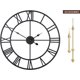thumbnail image 1 of Reloj de pared grande vintage, redondo, de metal, silencioso, funciona con pilas, 24 pulgadas, decorativo, moderno, negro, con números romanos, montado en la pared, 60 cm, 1 of 4