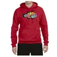 thumbnail image 2 of Wild Bobby, Colorful Neon Nemo Clownfish, Animal Lover, Unisex Graphic Hoodie Sweatshirt, Red, Small, 2 of 3