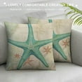 thumbnail image 3 of COMIO  Vintage Ocean Throw Pillow Covers Beach Starfish Sea&nbsp;Turtle&nbsp;Seahorse Scallop Shell Summer Nautical Coastal World&nbsp;Map Decor Pillow Cases Pillowcases, 3 of 5