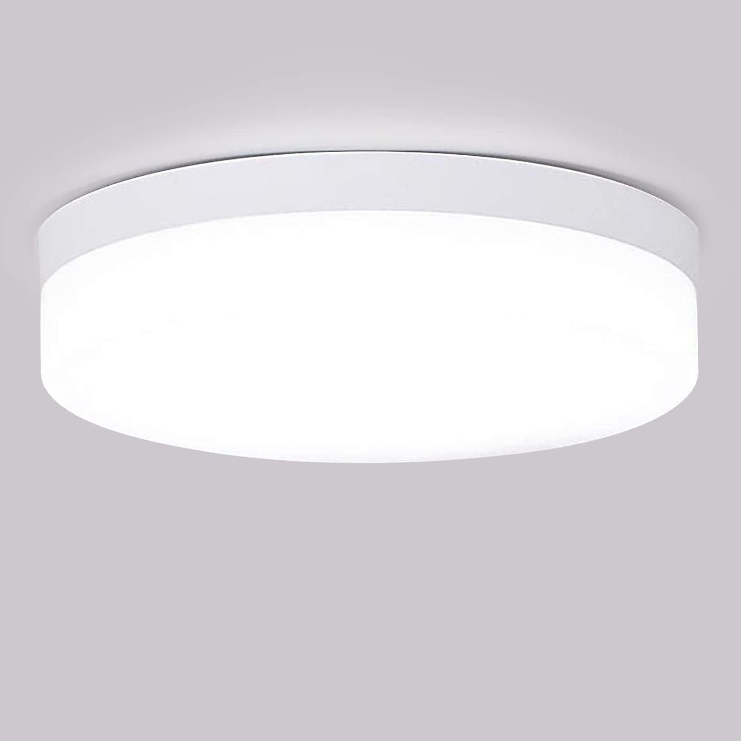 RGHJAR-DLLT 12W LED Flush Mount Ceiling Light, 4.72" Flat Modern Round Lighting Fixture, 100W Equivalent White Ceiling Lamp for Closet/Bathroom/Hallway/Porch/Laundry Room, 6000K Cool White, Non-Dimma