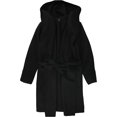 thumbnail image 1 of Chaqueta con capucha y parte delantera drapeada para mujer Alfani negro L/XL, 1 of 2
