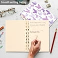thumbnail image 5 of WOBOGO Purple Butterfly Notebook College Horizontal Grid Paper Ink Spill Resistant Water Resistant Cover 8.3x5.7x0.4in, 5 of 8