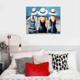 thumbnail image 4 of Nawypu Coastal Wall Art Beach Bathroom Ocean Decor Blue and White Seascape Beach Girls Painting Nautical Decorations for Home Swimsuit Beauty Canvas Picture Bedroom Living Room Beach House Artwork, 4 of 4