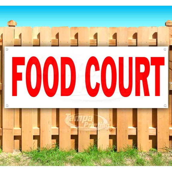Food Court 13 oz Vinyl Banner With Metal Grommets