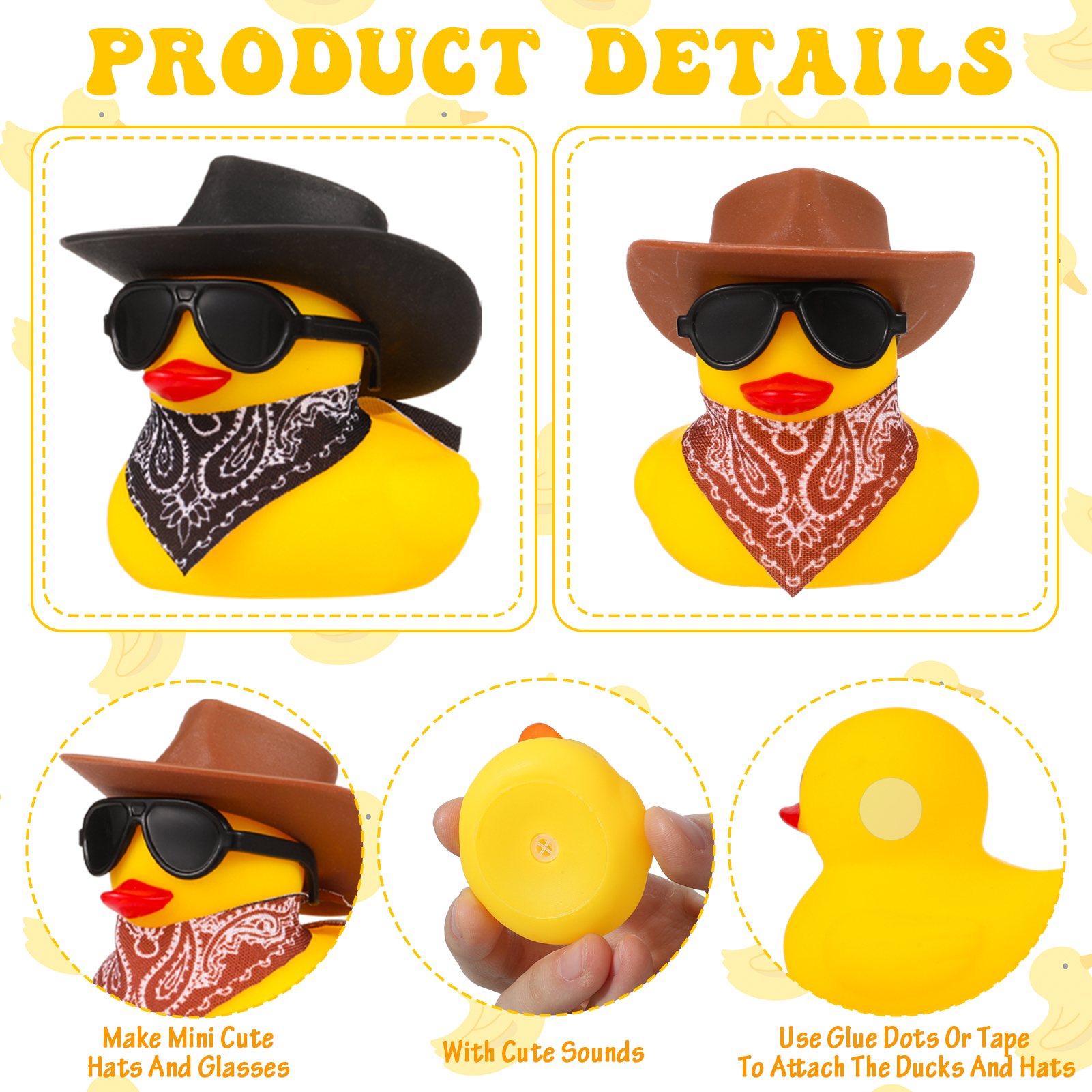 Sixwipe 12 Pack Cowboy Rubber Ducks Bath Toys Set photo 5