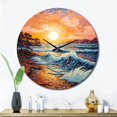 thumbnail image 3 of Designart "Beach Golden Sands Painting II" Nautical & Beach Oversized Wall Clock, 3 of 5