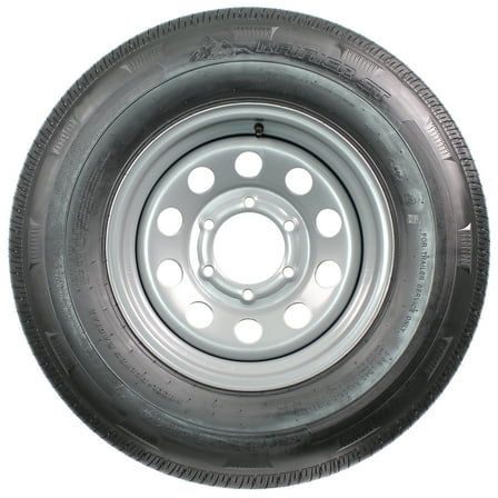 eCustomrim Radial Trailer Tire On Rim ST225/75R15 Load E 15" 6 Lug Modular Silver Wheel