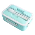 thumbnail image 2 of Insulated Bento Lunch Box with Utensils and Phone Stand for Students and Office, Compartment Meal Prep Container, Microwave Safe Plastic Bento Box with Handle, 2 of 6