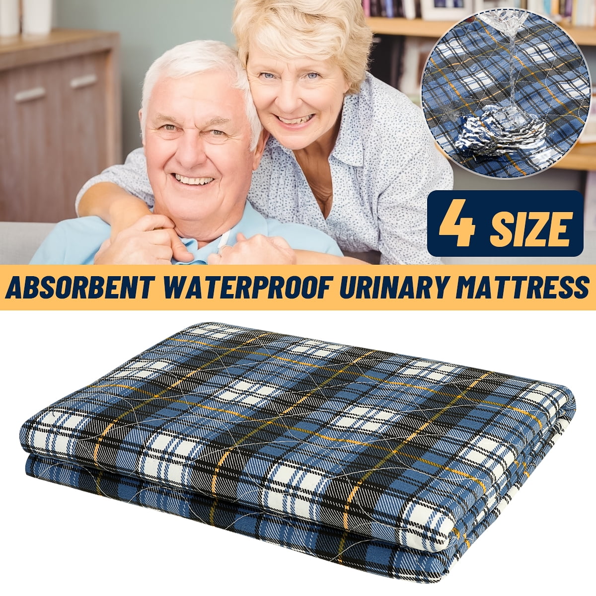 4 Sizes Waterproof Reusable Incontinence Bed Pads Washable Underpads