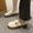 Beige, variant on Lufly Soft Leather Thick Bottom Loafers Women Increase Height Single Shoes England Black Small Leather Shoes A Stirrups Women's Shoes