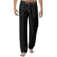 thumbnail image 1 of Pantalones de lino de algodón para hombre Pantalones de yoga de playa casuales con cintura elástica, 1 of 2