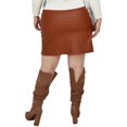 thumbnail image 3 of Falda corta de vinipiel Roman Fashion/Tallas Extras, 2114 (Camel) cafe 36 Roman Fashion F-ELY-2114-CAMEL-ALL, 3 of 8