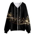thumbnail image 4 of COMVALUE Womens Zip Up Hoodies Boho Floral Long Sleeve Sweatshirts Casual Graphic Y2K Hoodie Fall Hooded Jacket with Pockets (Light Yellow, XL), 4 of 6