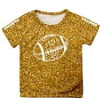 thumbnail image 4 of Fshinging Toddler Girls T Shirts Sequin Football Graphic Summer Tees Tops Glitter Print Short Sleeve Crew Neck Kids Clothes Size 8-9 Years, 4 of 4