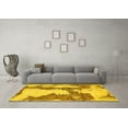 thumbnail image 3 of Ahgly Company Machine Washable Indoor Square Abstract Yellow Modern Area Rugs, 6' Square, 3 of 4