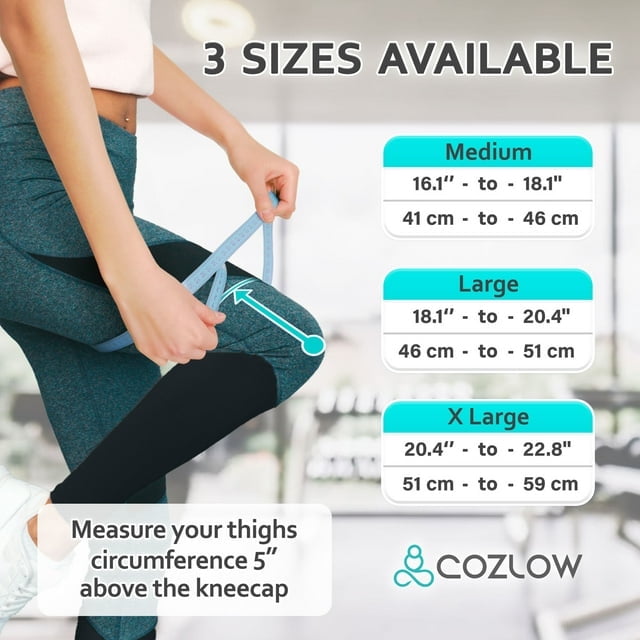Cozlow Knee Brace for Arthritis & Torn Meniscus Relief, 2Pcs Compression Knee Support with Stabilizers for Men Women Knee Pain Relief, L