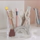 thumbnail image 2 of Portalápices de escritorio transparente y duradero para almacenamiento en la encimera Organizador de vasos para lápices de acrílico de 3 secciones, 2 of 6