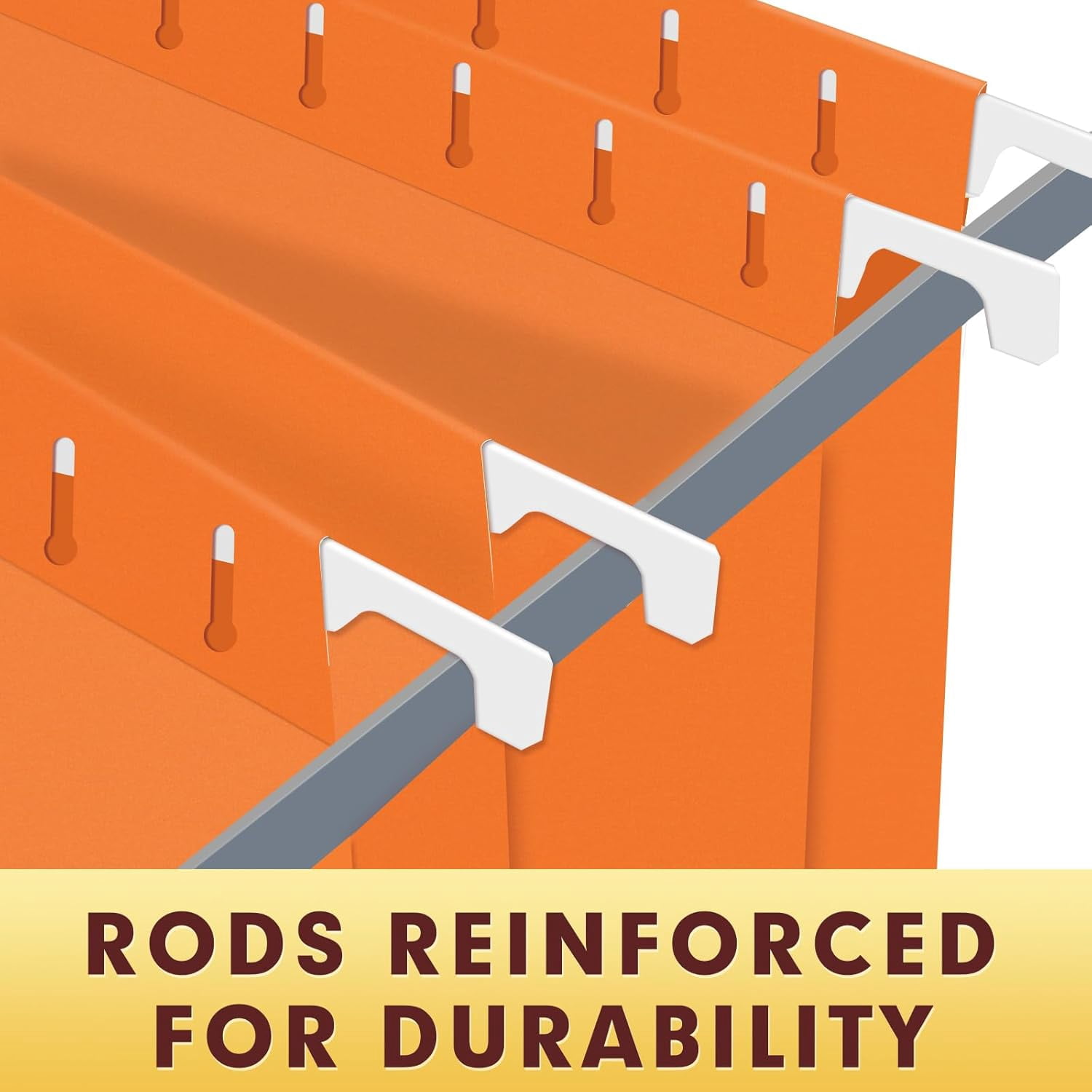 Hanging File Folders, 30 Pack Reinforced Letter Size Hanging Folders, Designed for Bulky Files, Filing Cabinet, 1/5-Cut Adjustable Tabs (Orange)