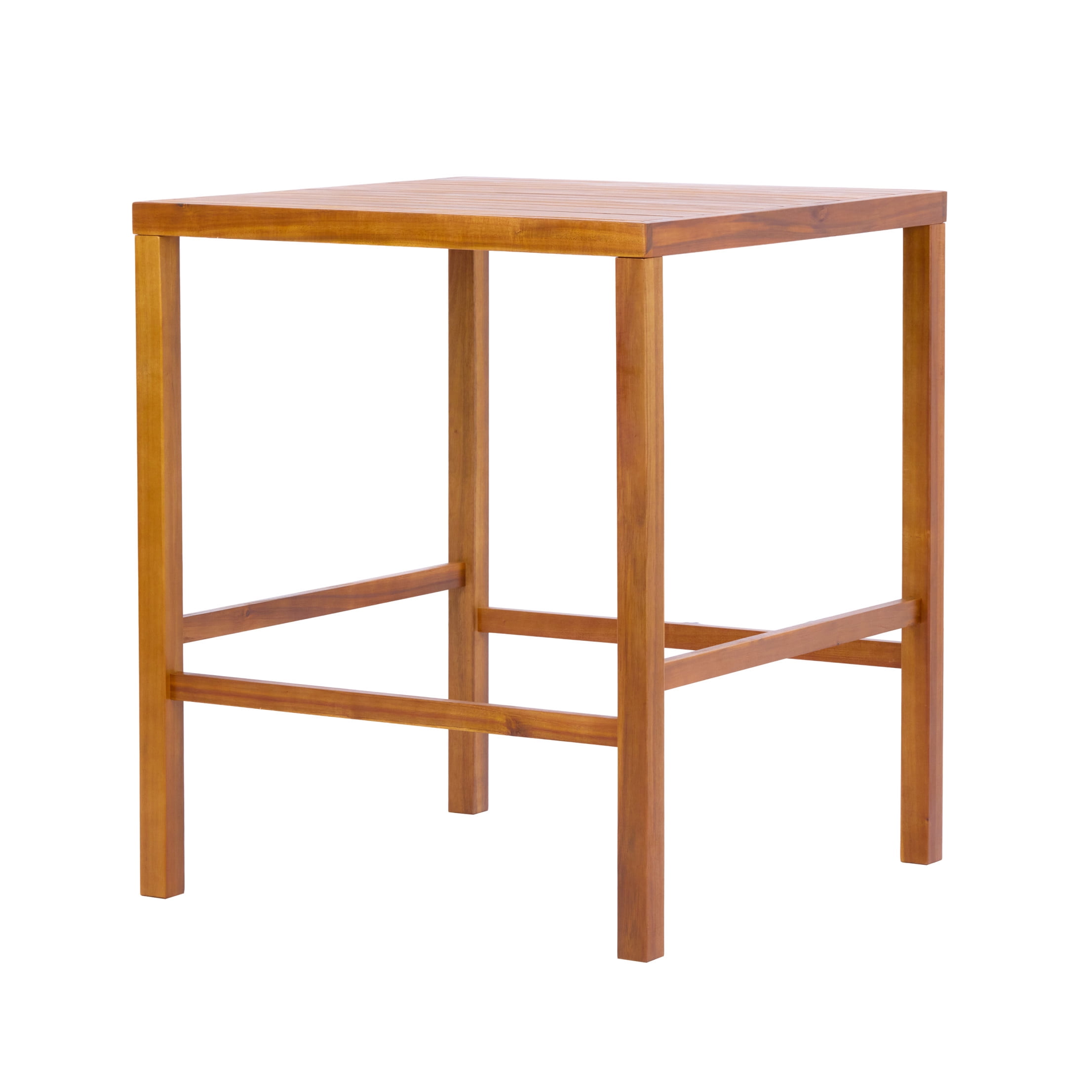Christopher Knight Home 41" Wooden Outdoor Bar Height Slatted Dining Table, Teak Finish