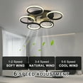 thumbnail image 6 of Garwarm Ceiling Fans with Lights, Modern Ceiling Fan with Lights Remote Control, Low Profile Ceiling Fan, 6 Speed Dimmable LED Ceiling Lamp for Bedroom, Kitchen, Black, 6 of 16
