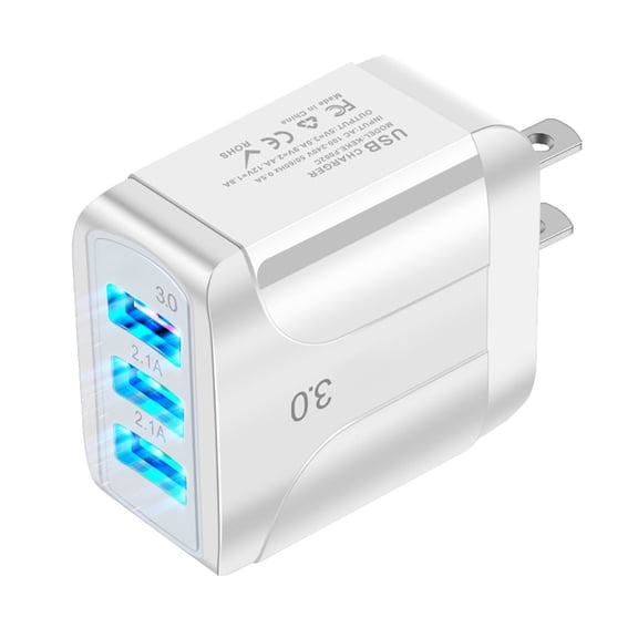 3-Port USB Wall Charger,Compatible with iPhone 14/13/12/11 Pro Max,Mini,SE,XR,XS MAX,XS, X,8 Plus, iPad Pro, Air, Mini,Samsung Galaxy S5 S6 S7 Edge,Android and More (3, USB Type A)