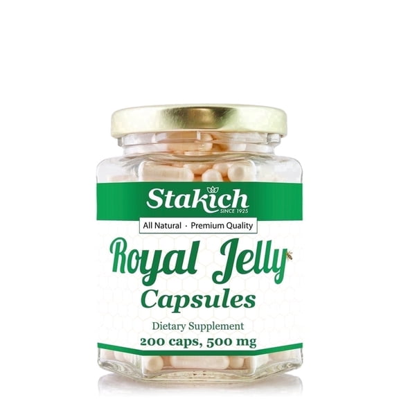 Stakich Royal Jelly Capsules 500 mg 200 Count Dietary Supplement