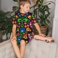 thumbnail image 4 of Fotbe Traditional Floral Polish Pijama Estampada de 2 Piezas para Niños – Ropa de Dormir de Manga Corta Cómoda para Niños y Niñas, Camiseta y Shorts de Algodón-3X-Large, 4 of 6
