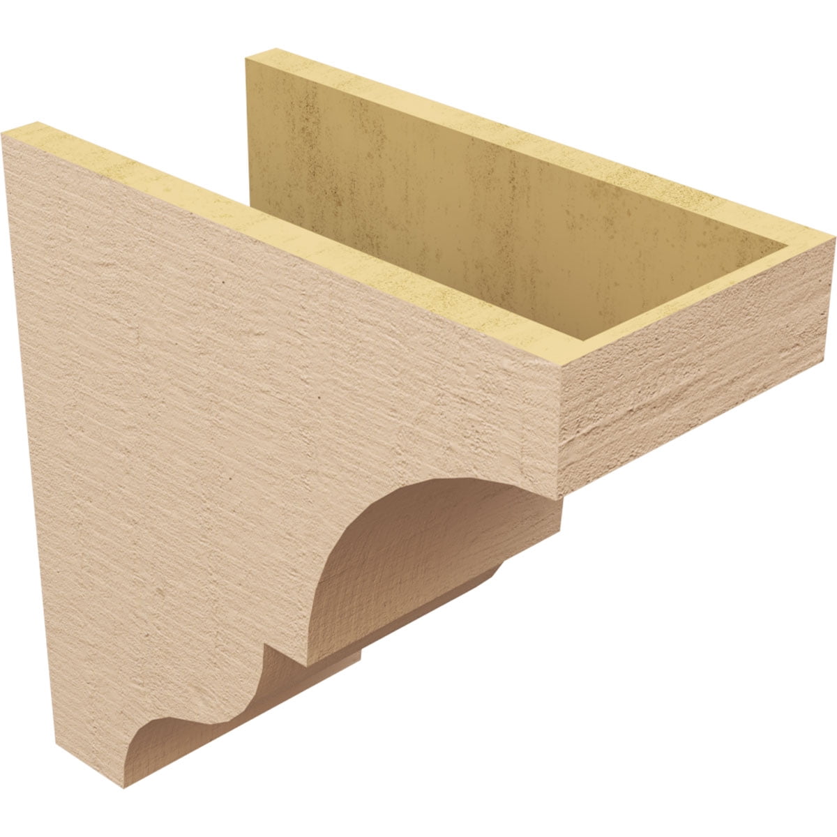 8"W x 16"D x 16"H Classic Asheboro Rough Cedar Woodgrain TimberThane Corbel, Primed Tan