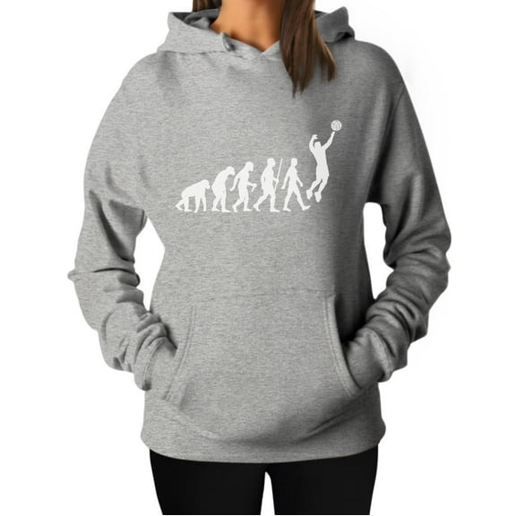 TeeStars - Volleyball Evolution - Gift for Volleyball Player Women Hoodie XX-Large Gray