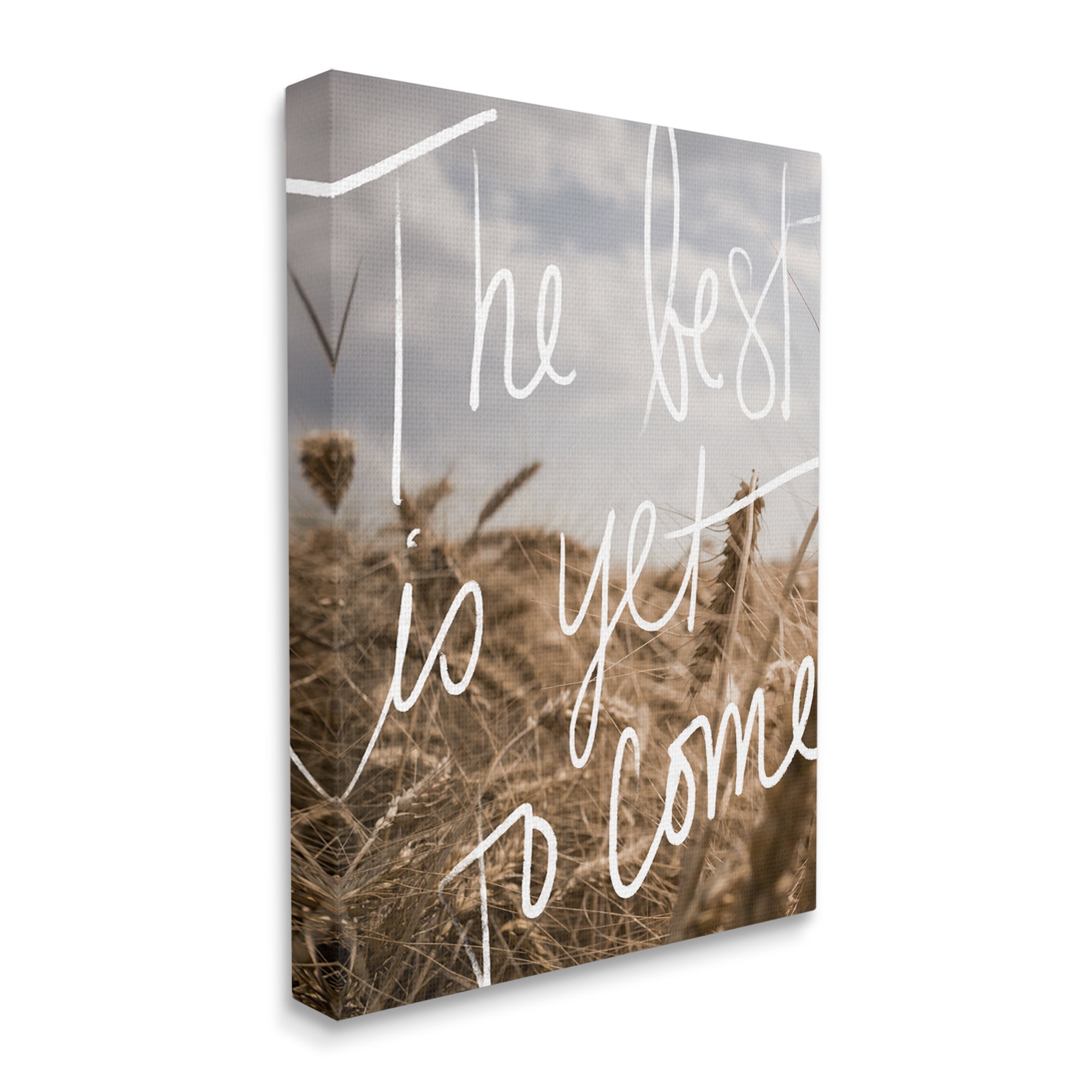 Stupell Industries Yet To Come Rural Landscape Inspirational Painting Gallery Wrapped Canvas Print Wall Art, 16 x 20