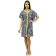 thumbnail image 3 of Bimba Women Short Polyester Button-Down Kaftan Beach Coverup Drawstring Caftan, 3 of 8