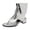 Silver, variant on Flip Flops Gladiator Sandals for Women Fashion Gothic Roman Casual Leather Front Zip up Chunky Block Low Heels Foldover Wide Mid Calf Dress Booties Summer Beach Black Size 6.5