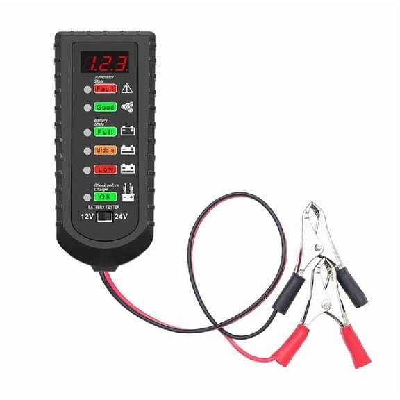 Digital Battery Load Tester for Automotive Motorcycle 12V 24V with Real Time Voltages and 1000A Cranking