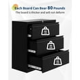 thumbnail image 3 of 3 Drawer Lateral File Cabinet with Lock, Heavy Duty Steel Office Storage for Letter/Legal/A4 Documents, Easy Assembly Space-Saving Design - Black, 3 of 7