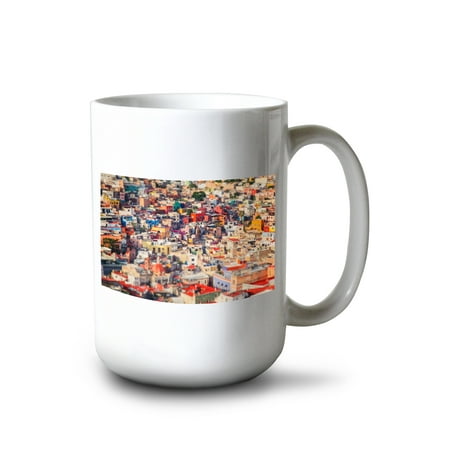 

15 fl oz Ceramic Mug Guanajutao Mexico Colorful Tilt-Shift Artistic Photo of the City Photography Dishwasher & Microwave Safe