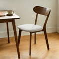thumbnail image 6 of Jopath Set of 2 Dining Chairs with Upholstered, Kitchen Chair with Curved Backrest and Adjustable Foot Pads for Dining Room Kitchen Living Room(Walnut, Gray Cushion), 6 of 9
