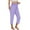 Purple, variant on Mgmyaa Girls Casual Yoga Capris Solid Color High Elastic Waist Cropped Loose Lounge Pants for 4-14Y