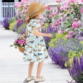 thumbnail image 5 of joogoo Running Horse Blue Girls' Short Sleeve Dress Kids Dresses 5-6T, 5 of 8