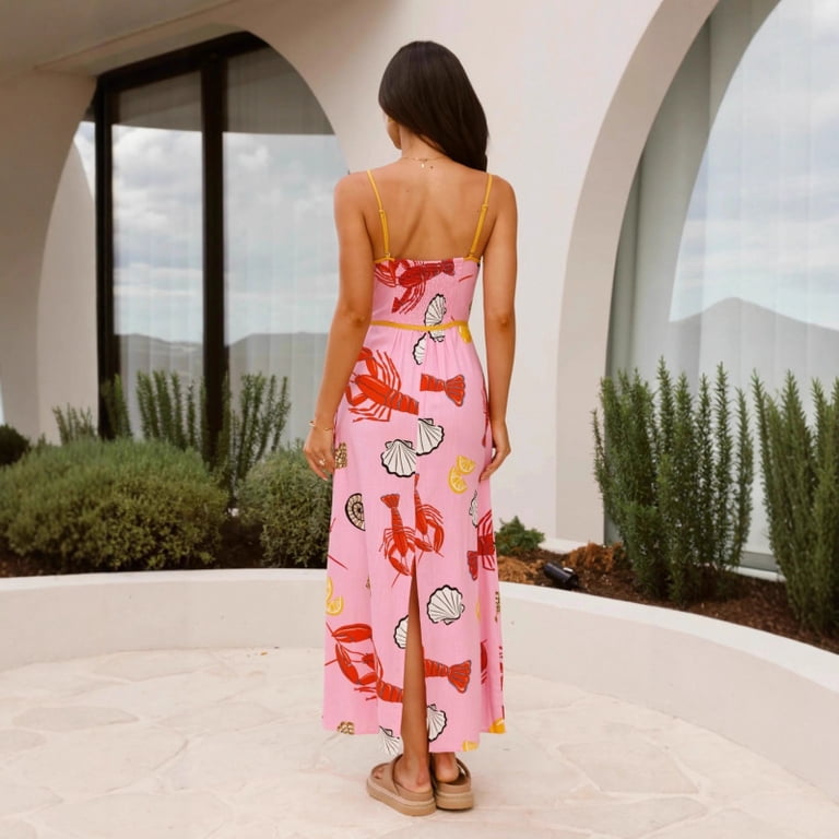 lobster dress pink Lobsters Summer Mini Dress | Short Pink Dresses